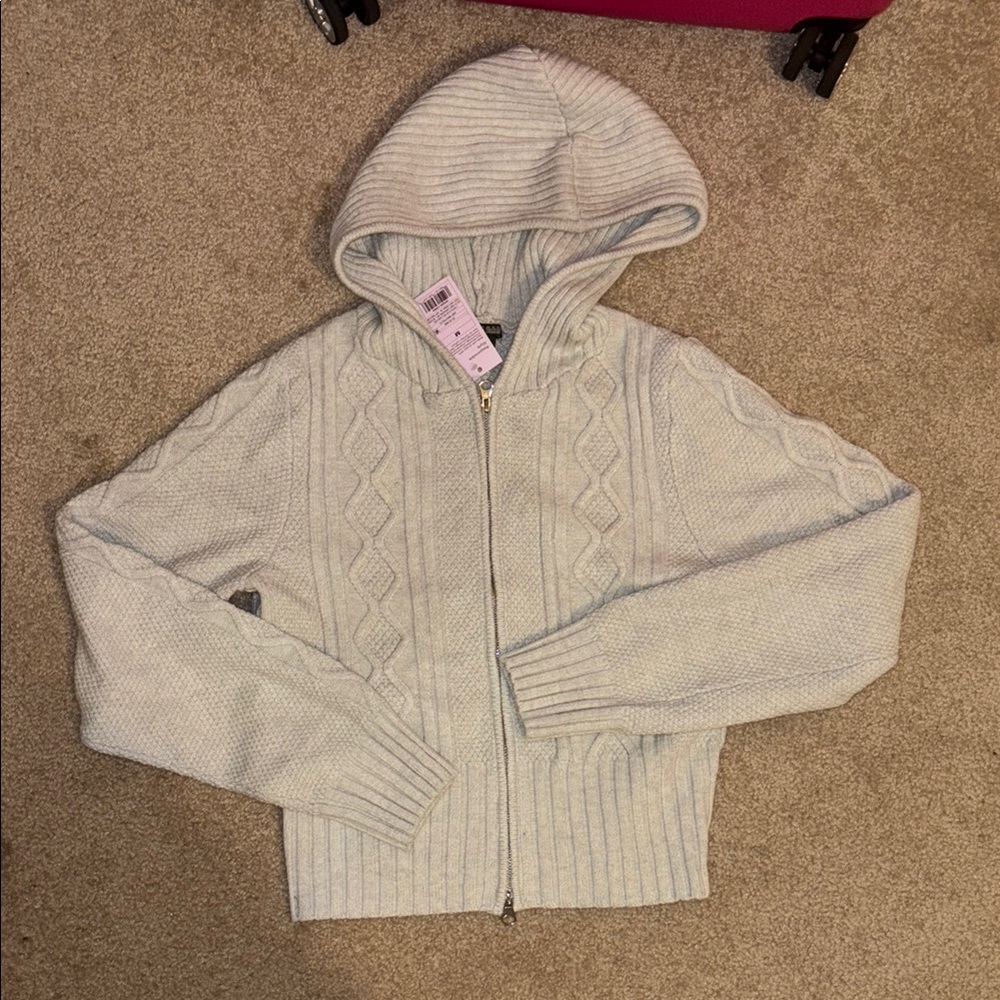 Women's Cream Hooded Sweater